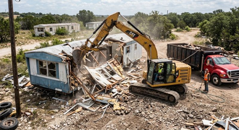 Double Wide Demolition in Sacramento, CA
